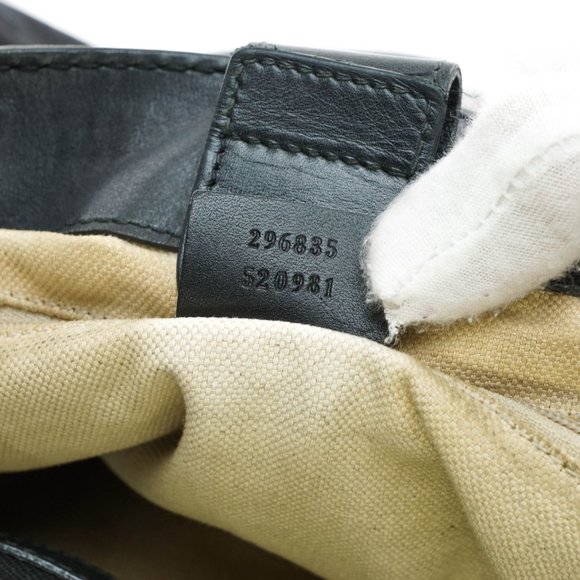 Auth Gucci Gg Tote Bag Black Canvas #16019G13 - Picture 10 of 13